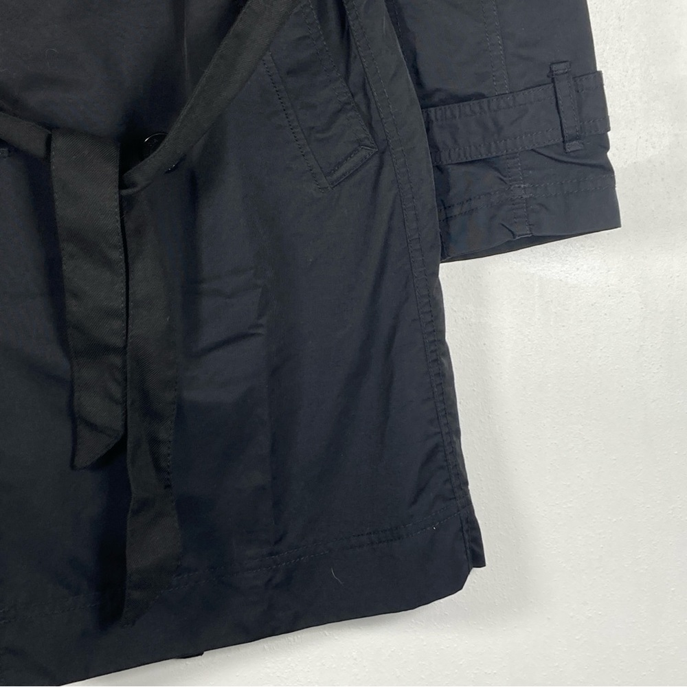Martin + Osa Belted Double Breasted Trench Raincoat Black Size S Pockets - Picture 9 of 16